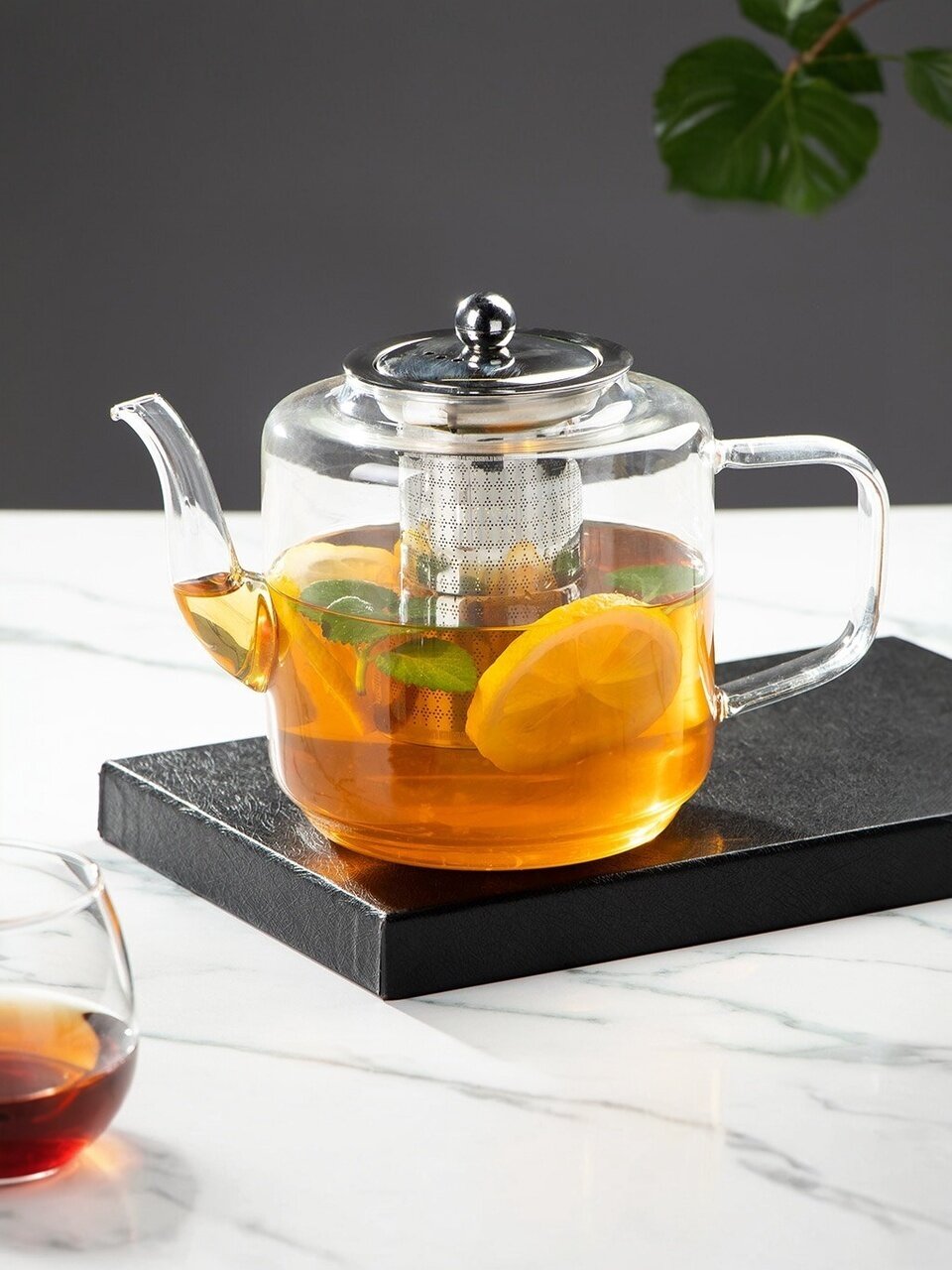 Чайник заварочный стекло, 1.5 л, с ситечком, Y4-3829