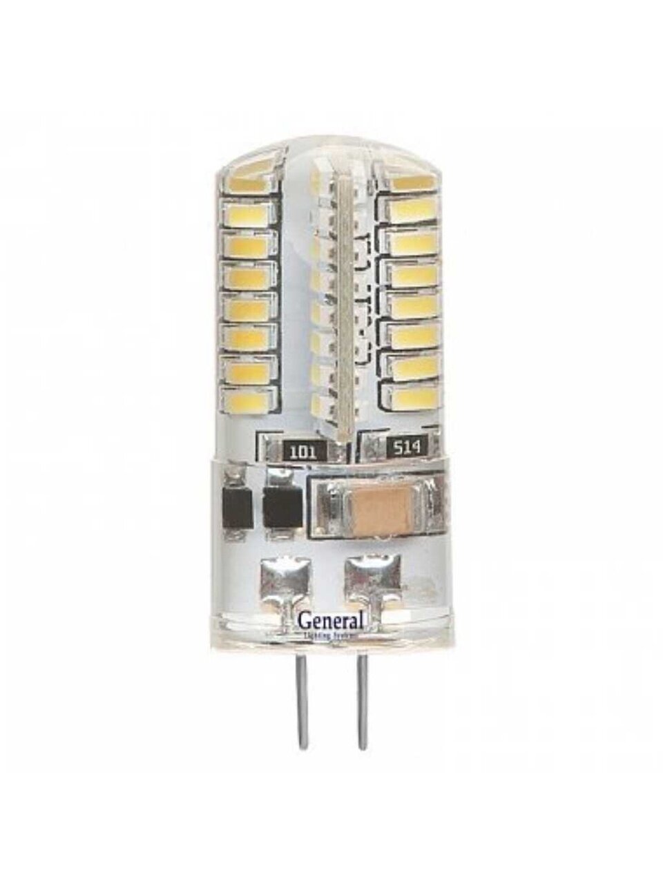 Лампа светодиодная G4, 3 Вт, 12 В, капсула, 4500 К, нейтральный белый свет, General Lighting Systems, S, 652300