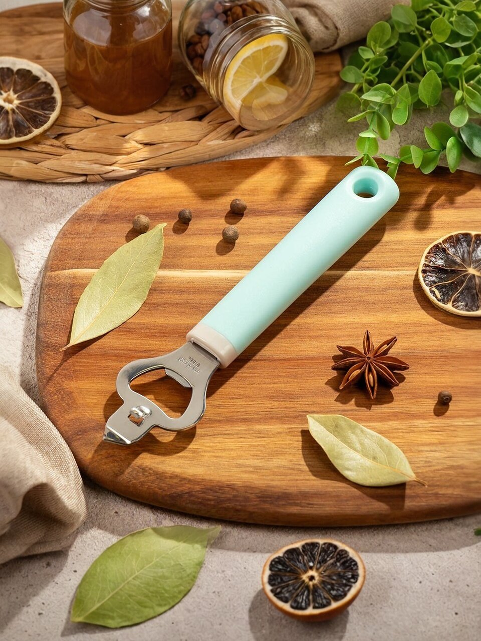 Открывалка для бутылки, нержавеющая сталь, навеска, Daniks, Кванти, YW-KT580-14