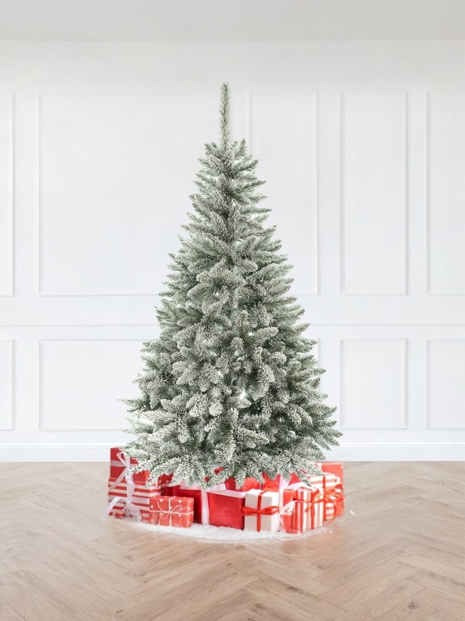 Елка новогодняя напольная, 180 см, Титус заснеженная, ель, зеленая, хвоя ПВХ пленка, S22-180