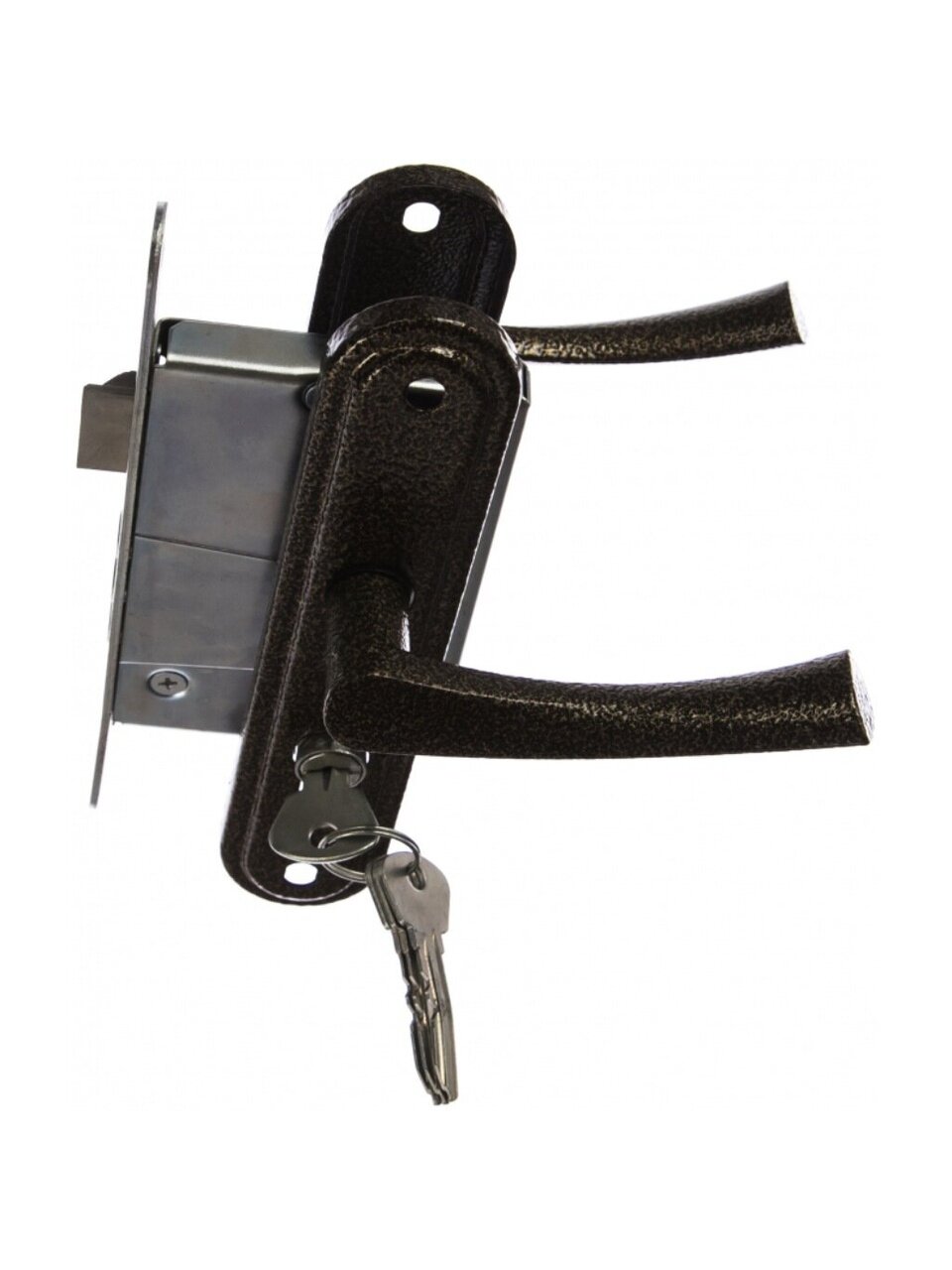 Замок врезной Омега, ЗВ4.2-01, 00-00004428, ручка в комплекте, цилиндровый, бронзовый