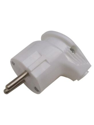 Вилка угловая, с заземлением, 16 А, IP20, 250 В, белая, General Lighting Systems, GRV-P-16-С-G-W-IP20, 470510