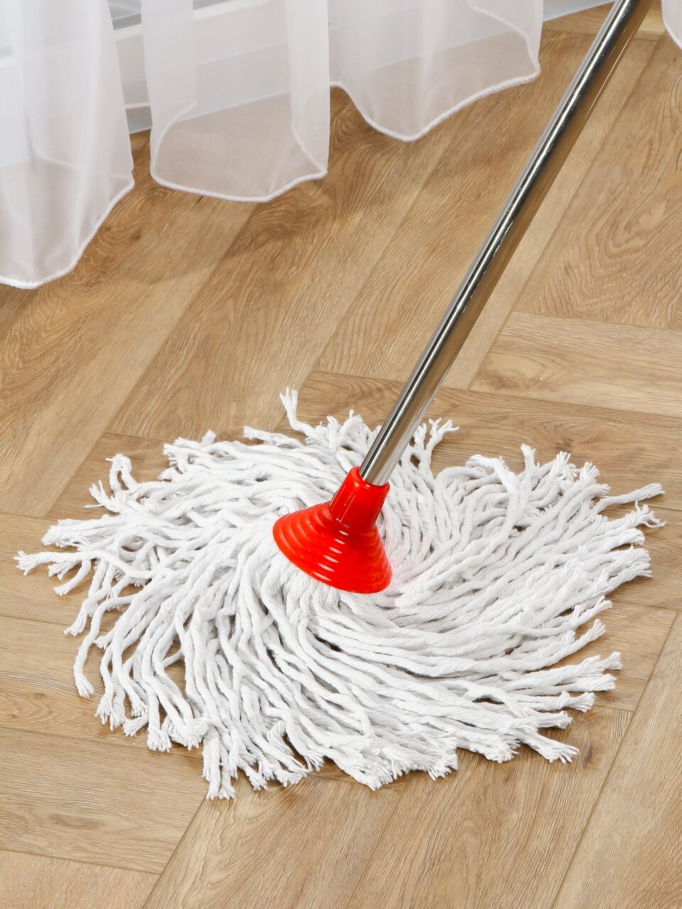 Сменный блок для швабры хлопок, 33х9 см, веревочный, круглый, 350 грамм, еврорезьба, A260084