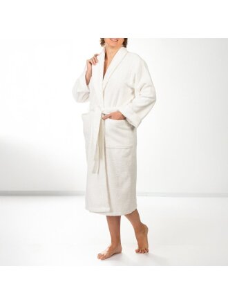 Халат женский, махровый, 100% хлопок, молочный, L-XL, 48-50, Silvano