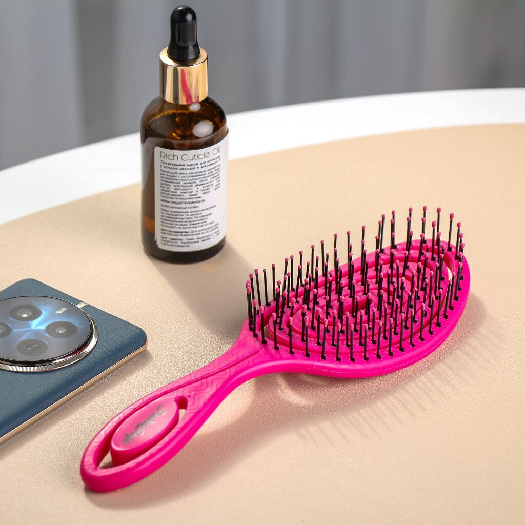 Расческа для волос, изогнутая овал, 70х240х40 мм, Studio style, Релакс, 844179-4558