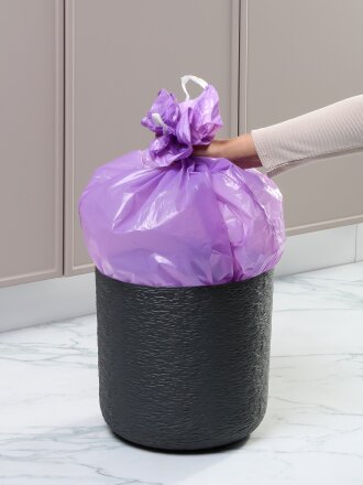 Пакеты для мусора 60 л, 10 шт, 35 мкм, с завязками, 5 рулонов, цветные, Марья Искусница