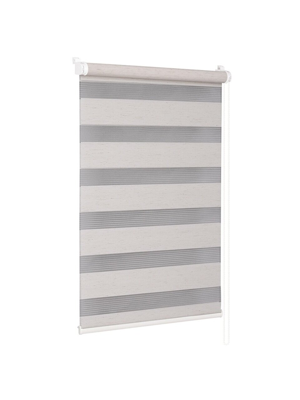 Рулонная штора День и ночь, 160х68 см, ширина крепления 72 см, лен, Delfa, СРШ-01МК-408