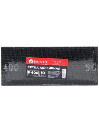 Сетка абразивная зернистость P400, 115х280 мм, 10 шт, Bartex, 0304115