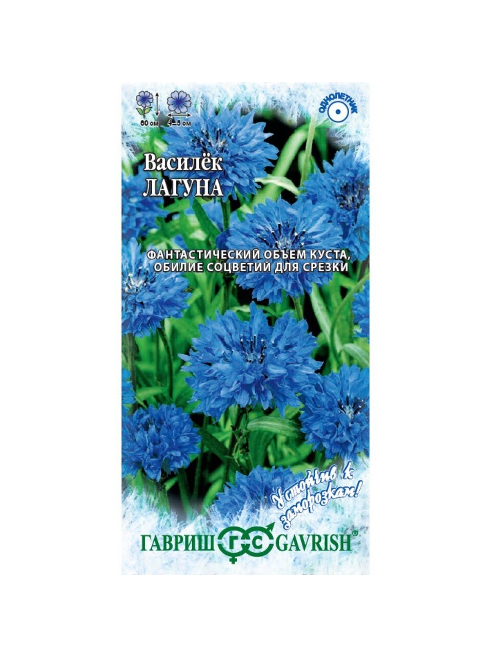 Семена Цветы, Василек, Лагуна, 0.2 г, устойчив к заморозкам, посевные, цветная упаковка, Гавриш