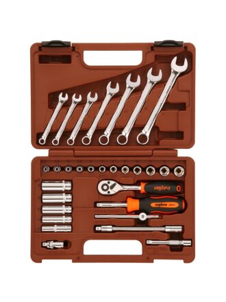 Набор слесарных инструментов Ombra, OMT 30S, 055482, 1/4", 6-гранный, кейс, 30 предметов