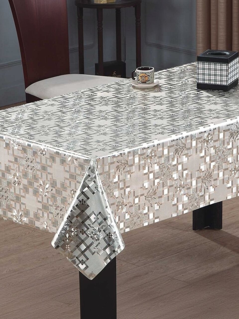 Клеенка Silvano, Металлик, 1.39х20 м, ПВХ на тканевой основе, светлое золото, PW218-035