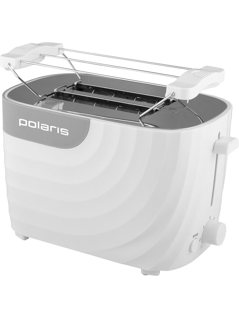 Тостер Polaris, 750, пластик, 750 Вт, 2 тоста, электромеханический, белый