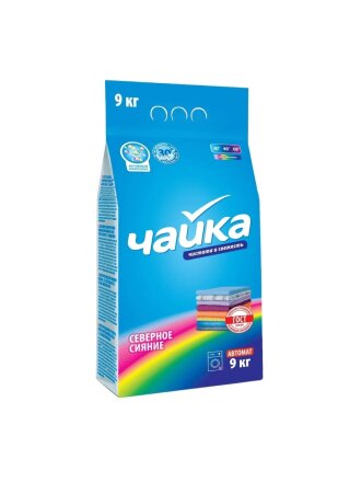 Стиральный порошок Чайка, 9 кг, автомат, для цветного белья, Северное сияние
