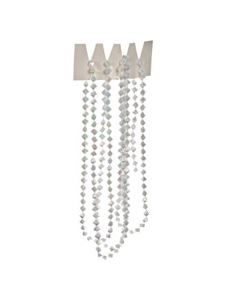 Бусы новогодние пластик, 270 см, снежинка, белые, SYZLA- 2223196