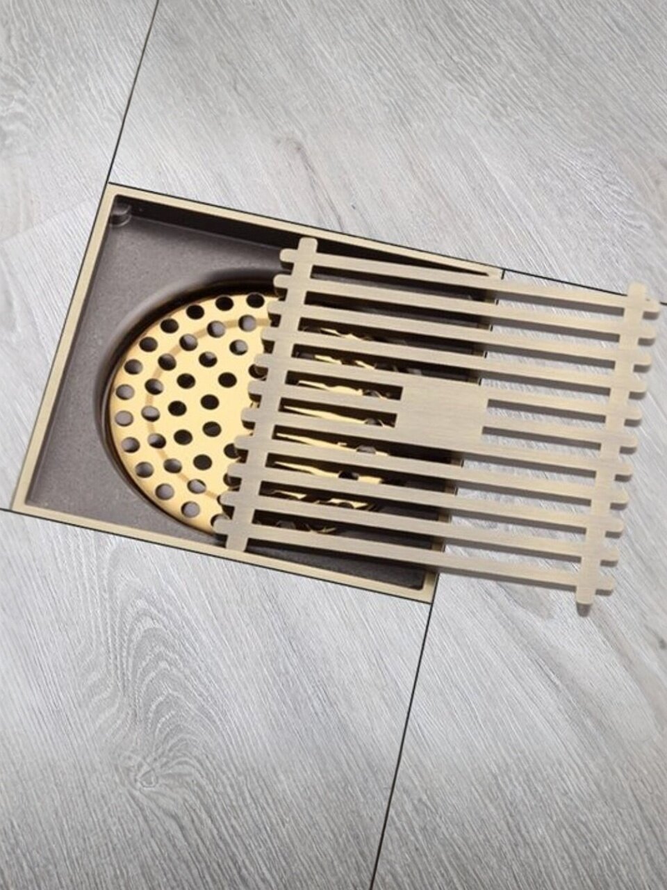 Трап канализационный прямой, 50 мм, 100х100 мм, Gappo, латунь, бронза, G81004-4