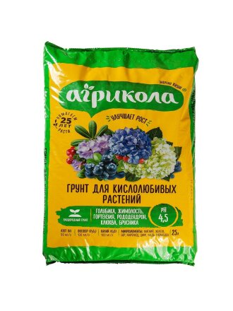 Грунт для кислолюбивых растений, пакет, 25 л, Агрикола