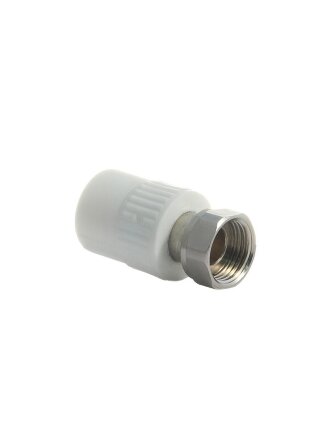 Муфта с накидной гайкой полипропилен, d25х3/4", белая, Valfex