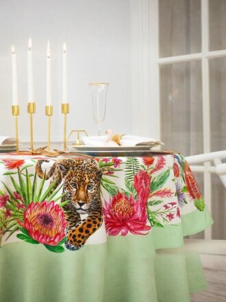 Скатерть 150х150 см, 100% хлопок, саржа, Этель, Экзотический сад, 4026188