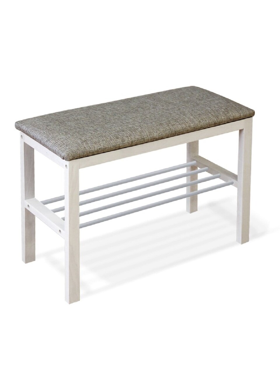 Полка для обуви, металл, дерево, 2 секции, 67х31х49 см, с сиденьем, беленый, кедровый, Sheffilton, Альберо, SHT-B2