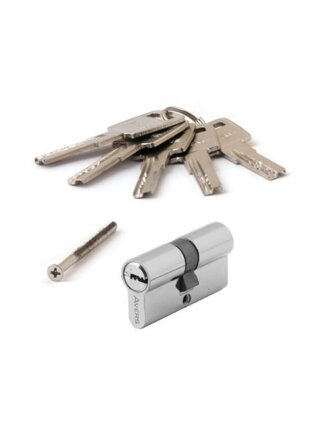 Личинка замка двери Avers, ZM-60-C-CR, 21642, ЦАМ, 60 мм, с заверткой, хром, 30/30