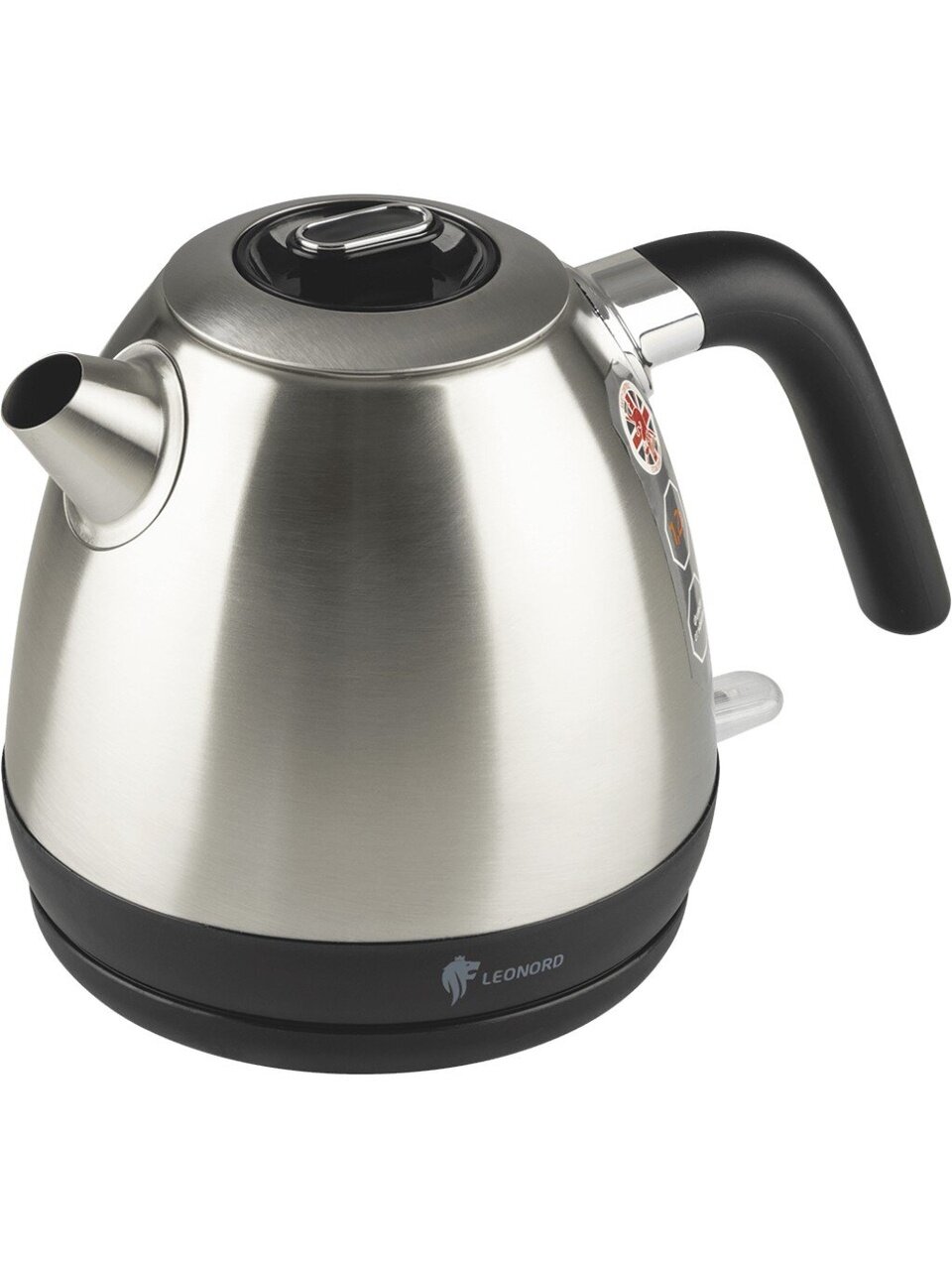 Чайник электрический Leonord, LE-1504, 1.2 л, 1630 Вт, скрытый нагревательный элемент, нержавеющая сталь