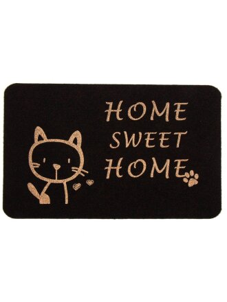 Коврик влаговпитывающий 50х80 см, черный, Велюр Котёнок, TCLR/W-703