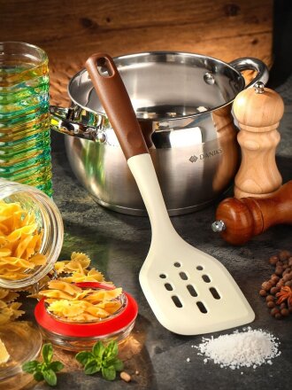 Лопатка кулинарная нейлон, с прорезями, навеска, Daniks, Dune, JA20210840-3