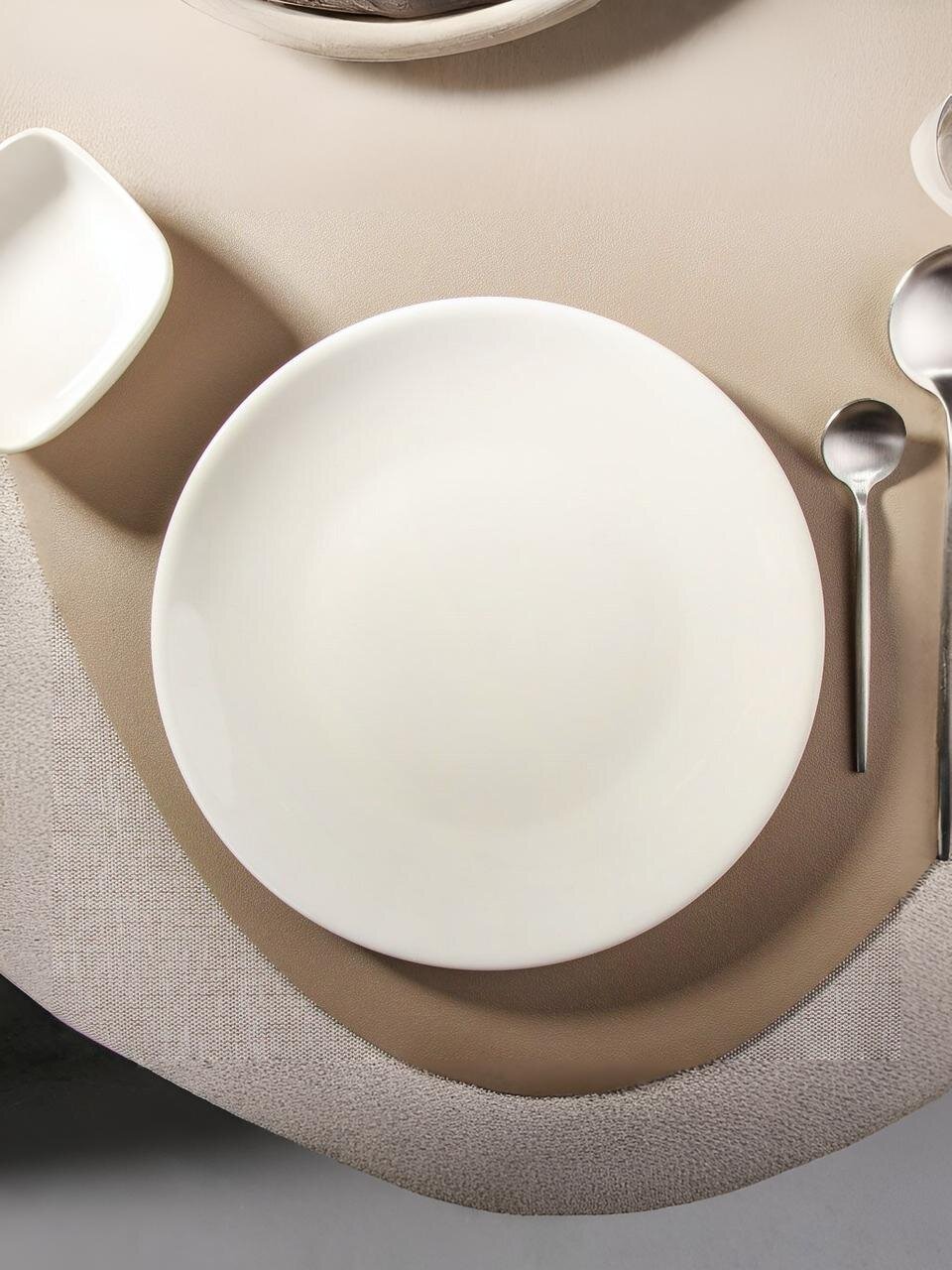 Тарелка обеденная, керамика, 23 см, круглая, Грейс, Daniks, Y6-6006, белая