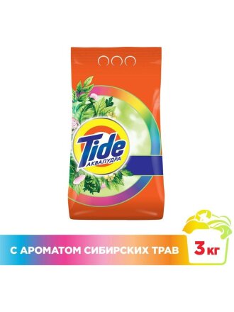 Стиральный порошок Tide, 3 кг, автомат, для цветного белья, Color Сибирские травы