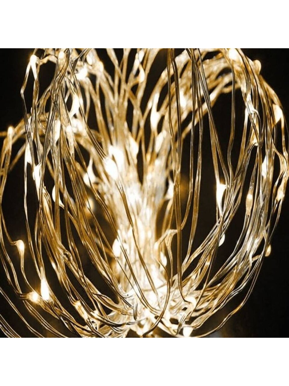 Гирлянда 100 ламп, 10 м, 1 режим, Золотые нити RGB, Космос, свет белый, медная, на улице/в помещении, сетевая, IP44, KOCNL-EL151