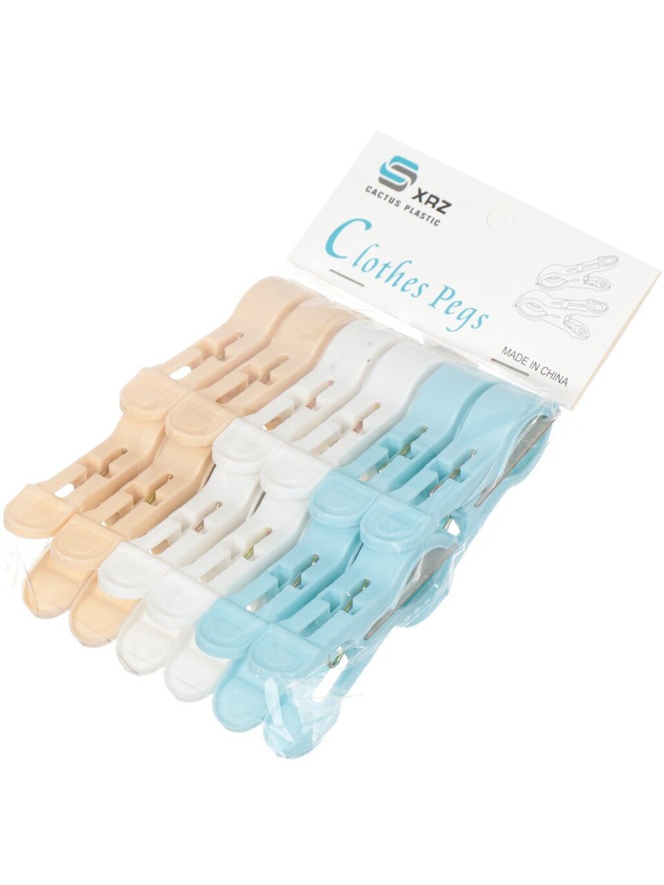 Прищепки пластик, 12 шт, 3 цвета, Y426