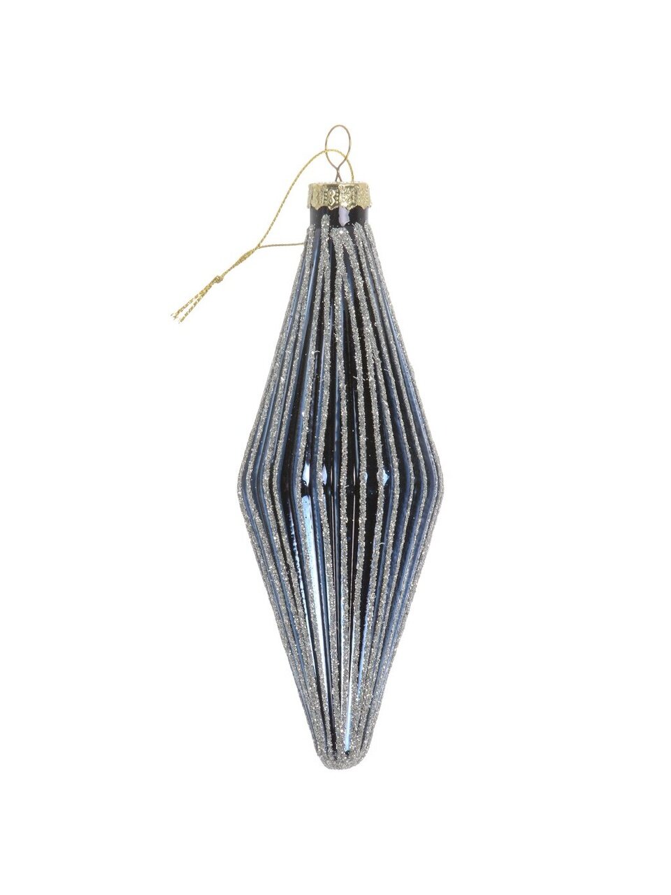 Елочное украшение Капля, синее, 15х5 см, стекло, F010047