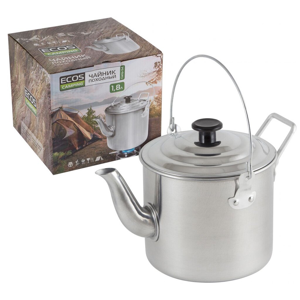 Чайник походный Ecos Camp-S4 991010 алюминиевый, 1.8 л