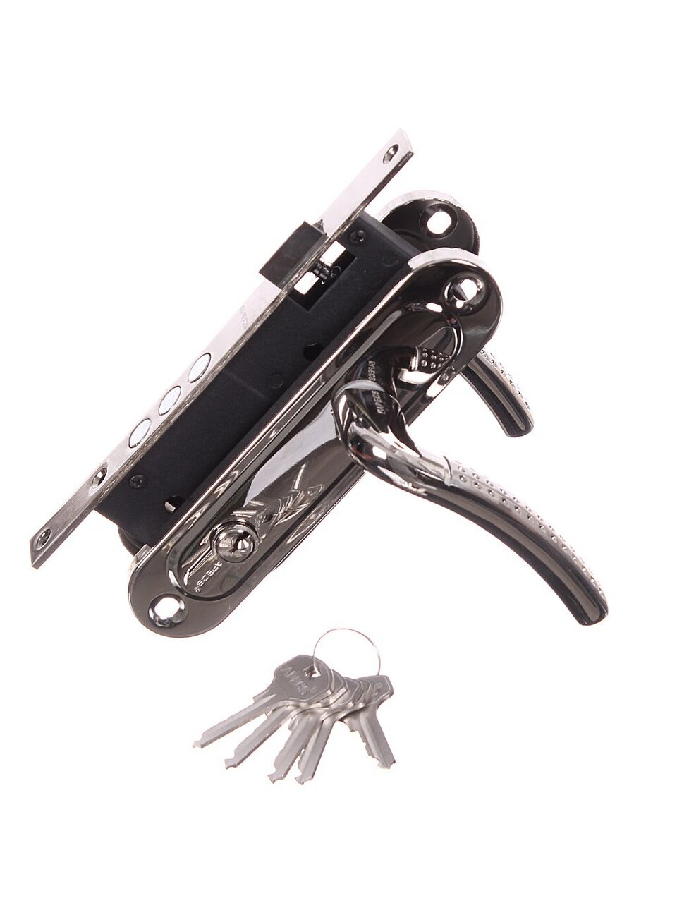 Замок врезной Apecs, 1527/60-NI /S, 17400, ручка в комплекте, цилиндровый, никель