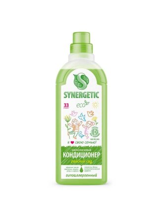 Кондиционер для белья Synergetic, 1 л, Райский сад, концентрат