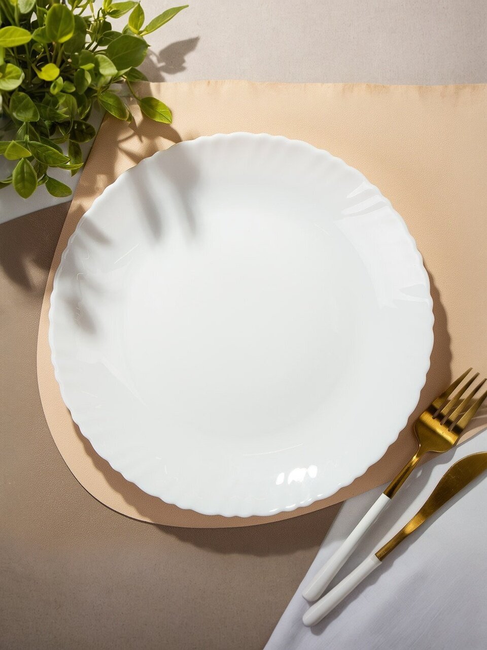 Тарелка обеденная, стеклокерамика, 24 см, круглая, Опал, LHP95