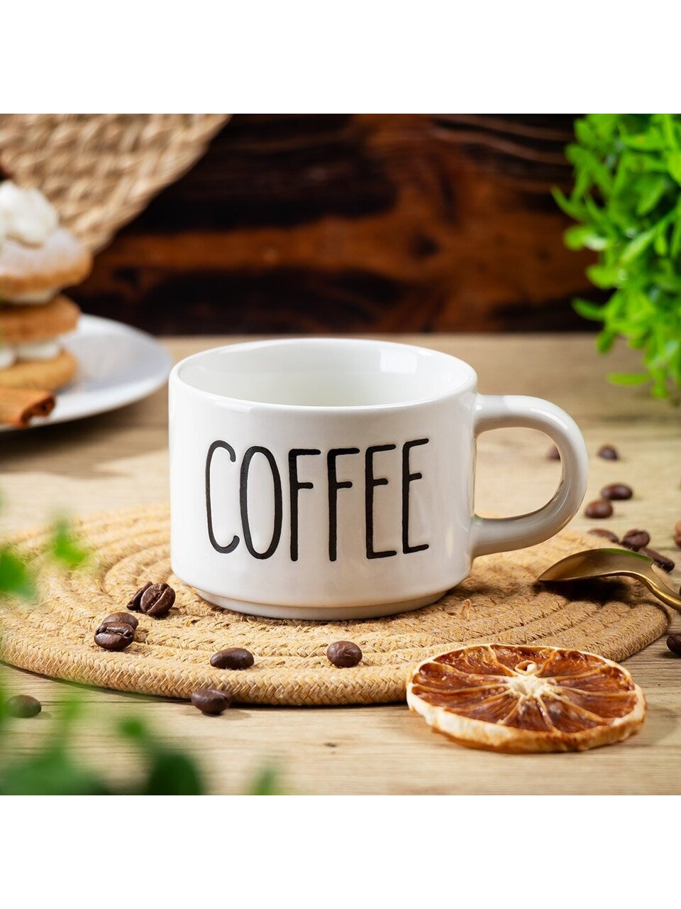 Кружка керамика, 200 мл, Кофеек, B060772, в ассортименте