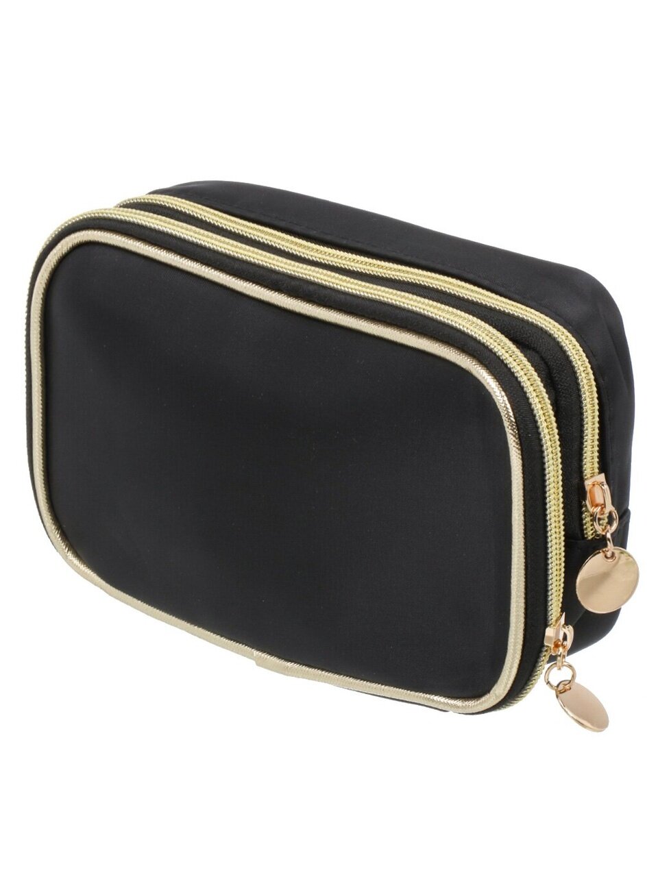 Косметичка 20х11х6 см, A080007, прямоугольная, застежка молния, черная