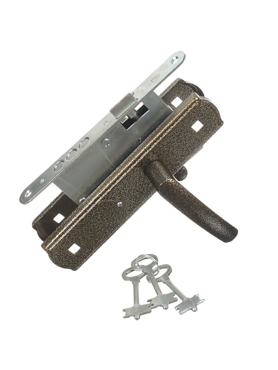 Замок врезной Avers, ЗВ9-4-1-4, 20750, ручка в комплекте, сувальдный, бронзовый