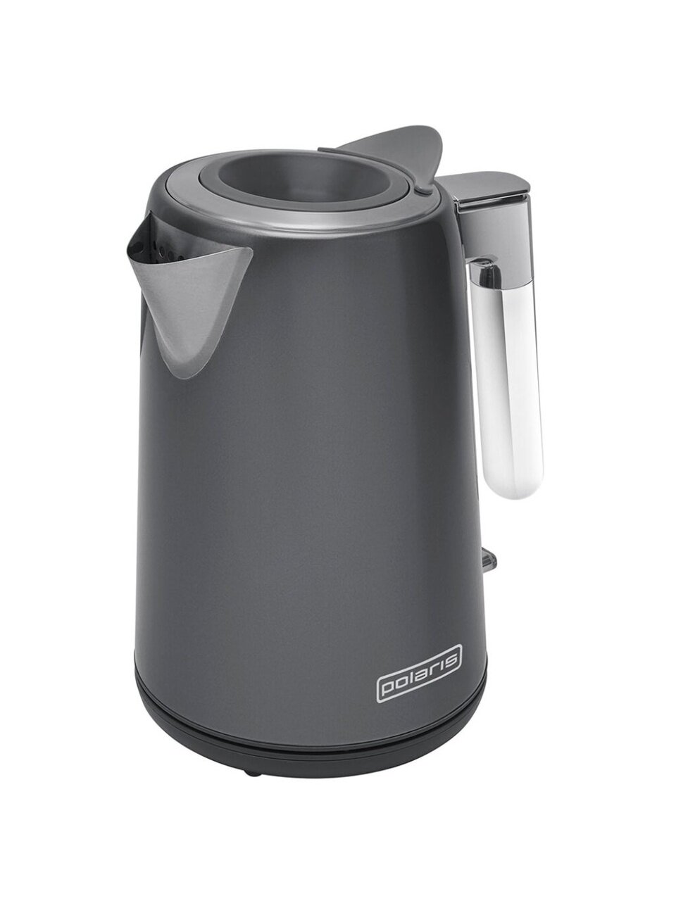 Чайник электрический Polaris, PWK 1746CA, серый, 1.7 л, 1850 Вт, скрытый нагревательный элемент, нержавеющая сталь