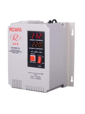 Стабилизатор напряжения Ресанта, Lux, АСН-500Н/1-Ц, 0.5 кВт, 140-260 В, 63/6/39