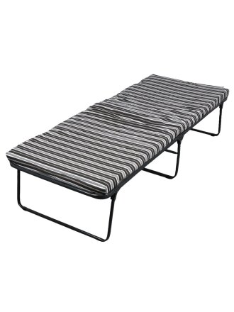 Раскладушка 194х79х38.5 см, 100 кг, Отдых, с4/17/с4/70, полумягкая, сталь, пружинная змейка, матрас в комплекте, поролон