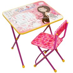 Мебель детская Nika, стол+стул мягкая, Принцесса, металл, пластик