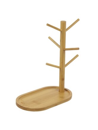 Подставка для кружек, бамбук, фигурная, 6 крючков, Y3-1118