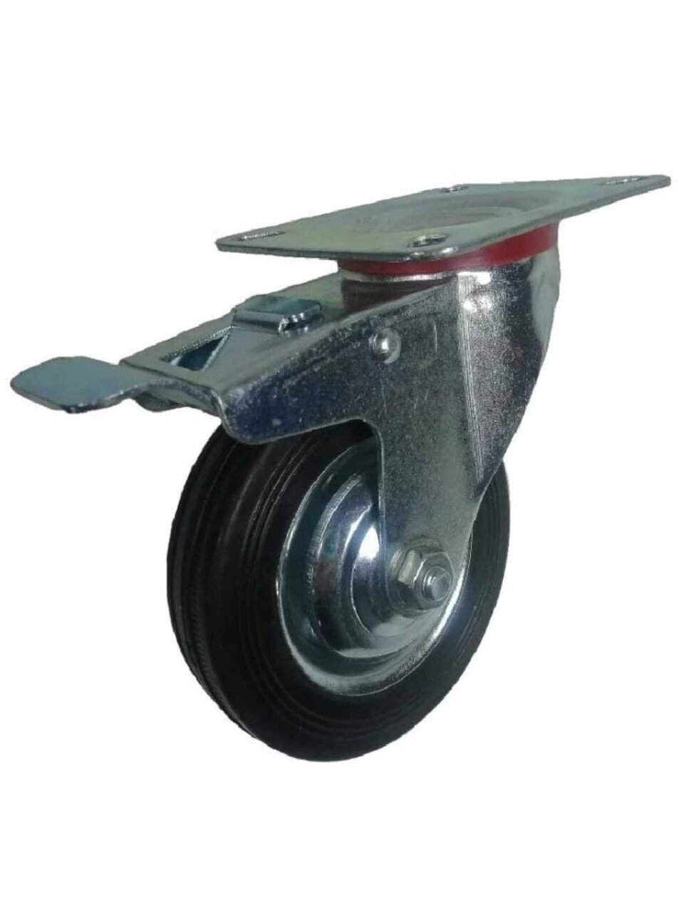 Колесо промышленное резина PR, 125 мм, SCB 55, с тормозом, Mawipro