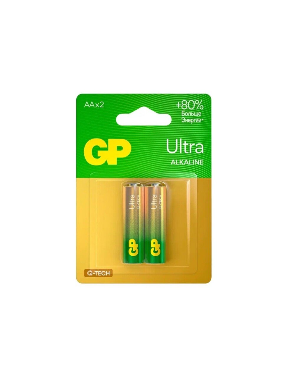 Батарейка GP, АА (LR6, 15A), 15AUA21-2CRSBC2, щелочная, блистер, 2 шт, 1229