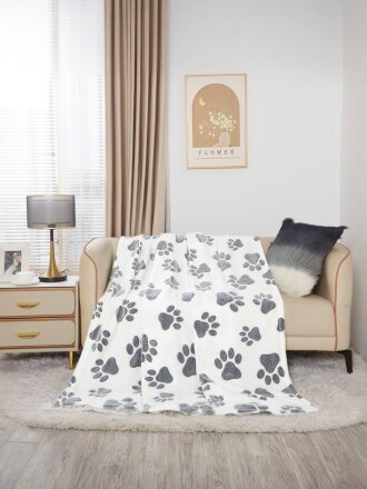 Плед 1.5-спальный, 150х200 см, велсофт жаккард, 100% полиэстер, Silvano, Животные Лапки, 150/266-VLR/LA