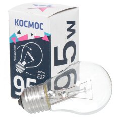 Лампа накаливания E27, 95 Вт, груша, прозрачная, Космос, LKsmSt55CL95E27v2 Лампа накаливания E27, 95 Вт, груша, прозрачная, Космос, LKsmSt55CL95E27v2