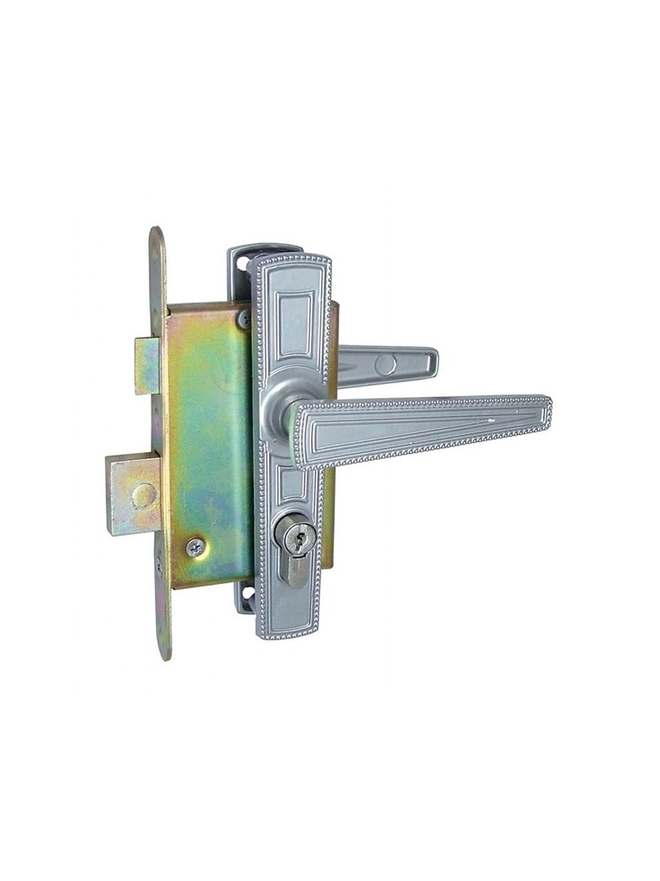 Замок врезной Зенит, ЗВ4-3.01, 00-00000453, ручка в комплекте, цилиндровый, никель