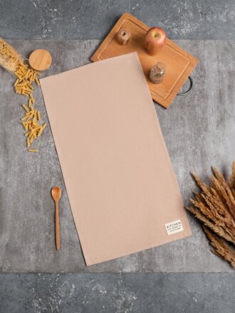 Полотенце кухонное 40х73 см, 100% хлопок, саржа, Этель, Kitchen, бежевое, Россия
